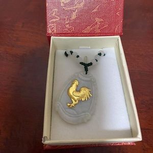 Jade Necklace - Rooster Pendant